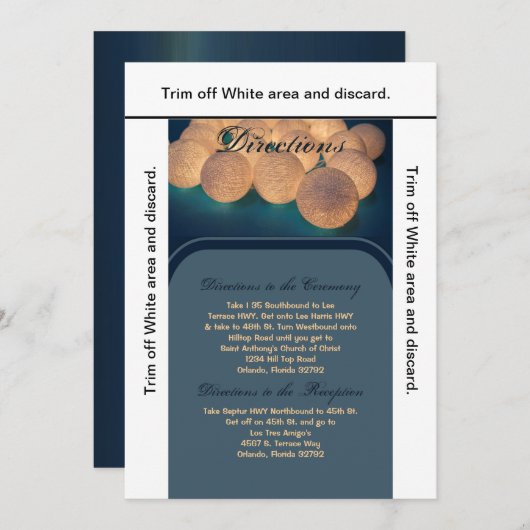 3.5x6 Routebeschrijving Kaart String Lights Night  (Voorkant / Achterkant)