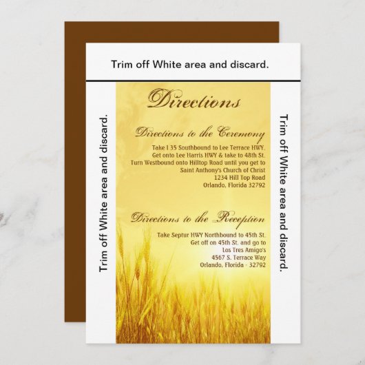 3.5x6 Routebeschrijving Kaart Sunrise Tarwe Countr (Voorkant / Achterkant)