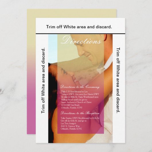 3.5x6 Routebeschrijving Kaart Sunset Fade Pink Tan (Voorkant / Achterkant)