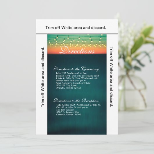 3.5x6 Routebeschrijving Kaart Sunset String Lights (Staand voorkant)