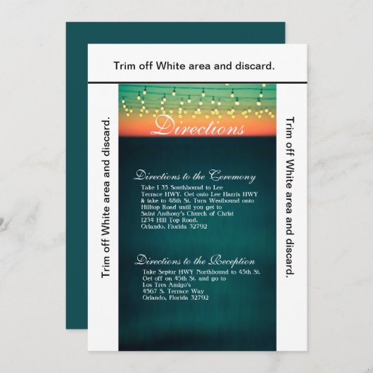 3.5x6 Routebeschrijving Kaart Sunset String Lights (Voorkant / Achterkant)