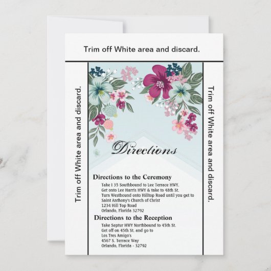 3.5x6 Routebeschrijving Kaart Tropische Bloem op B (Voorkant)