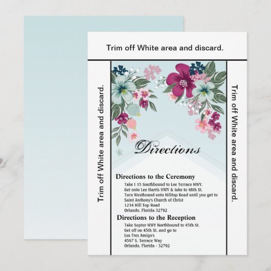 3.5x6 Routebeschrijving Kaart Tropische Bloem op B (Voorkant / Achterkant)