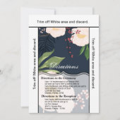 3.5x6 Routebeschrijving Kaart Wit Bloemen op Donke (Voorkant)