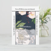 3.5x6 Routebeschrijving Kaart Wit Bloemen op Donke (Staand voorkant)