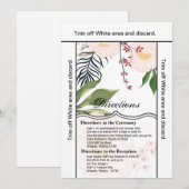 3.5x6 Routebeschrijving Kaart Witte Bloemen op Wit (Voorkant / Achterkant)