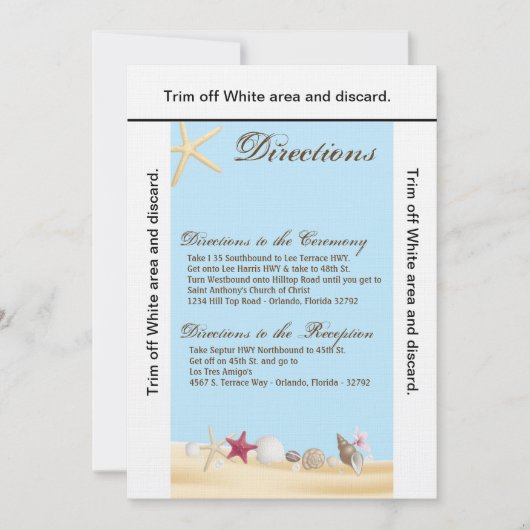 3.5x6 Routebeschrijving Kaart Zeeschelpen Strand Z (Voorkant)