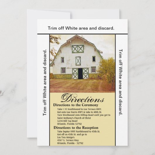 3.5x6 Routebeschrijving Kaart Zonsondergang Schuur (Voorkant)