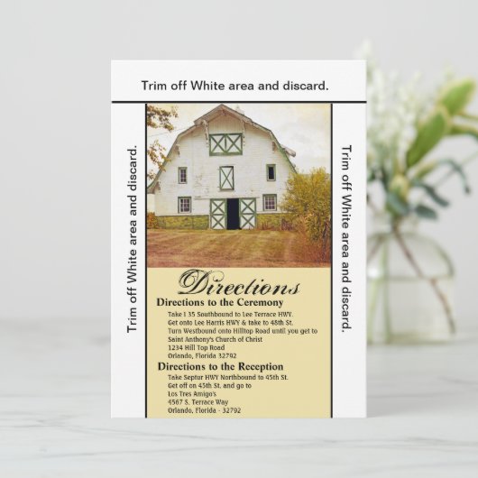 3.5x6 Routebeschrijving Kaart Zonsondergang Schuur (Staand voorkant)