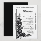 3.5x6 Routebeschrijving Kaart Zwart Kant Damast An (Voorkant / Achterkant)