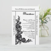 3.5x6 Routebeschrijving Kaart Zwart Kant Damast An (Staand voorkant)