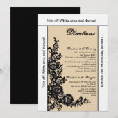 3.5x6 Routebeschrijving Kaart Zwart Kant Damast An (Voorkant / Achterkant)