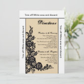 3.5x6 Routebeschrijving Kaart Zwart Kant Damast An (Staand voorkant)