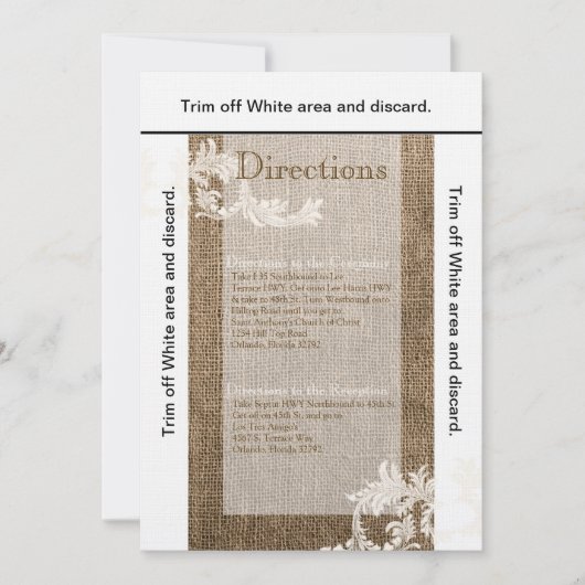 3.5x6 Routekaart Burlap Lace Land Western Kaart (Voorkant)