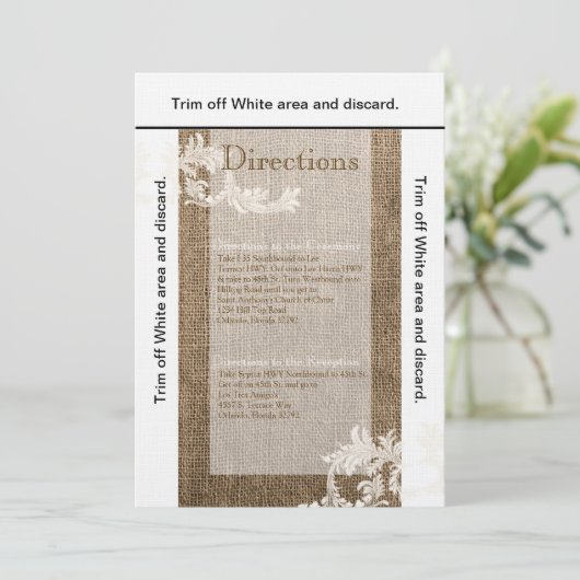 3.5x6 Routekaart Burlap Lace Land Western Kaart (Staand voorkant)