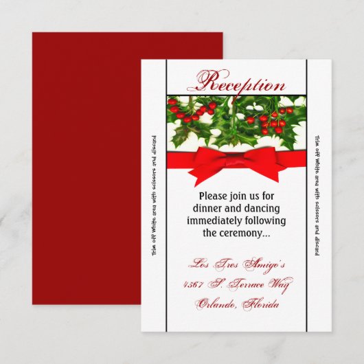 3.5x7 Kaart voor opvang Baughs van Holly Berry Chr (Voorkant / Achterkant)