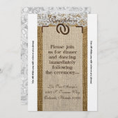 3.5x7 Ontvang Kaart Hoefijzers Burlap (Voorkant / Achterkant)