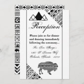3.5x7 Ontvangstkaart Boho Buffalo Tribal Patroon B Kaart (Voorkant / Achterkant)