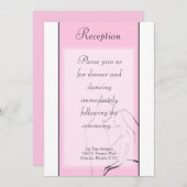 3.5x7 Ontvangstkaart Bruid & Bruidegom Roze Kaart (Voorkant / Achterkant)
