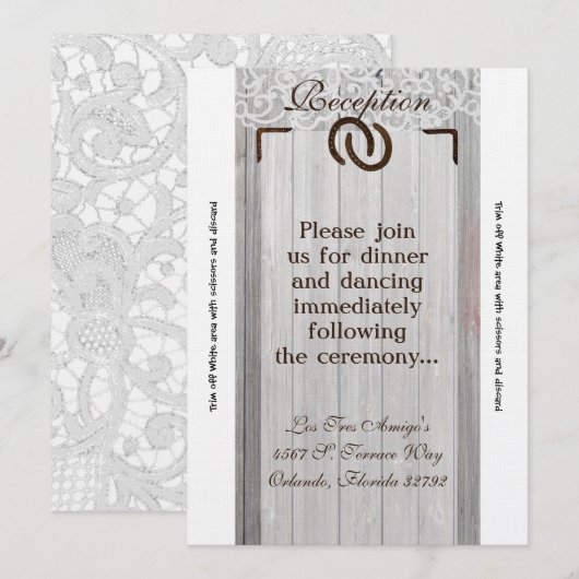 3.5x7 Ontvangstkaart Hoefijzers Hout Kaart (Voorkant / Achterkant)