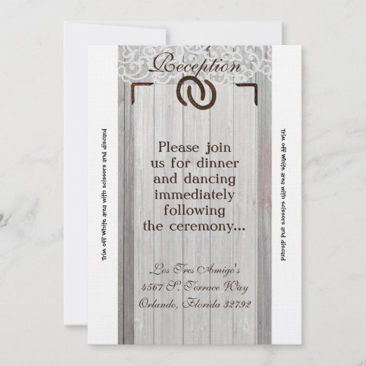 3.5x7 Ontvangstkaart Hoefijzers Hout Kaart (Voorkant)