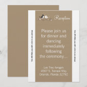 3.5x7 Ontvangstkaart Huwelijk Vogels Bruid Kaart (Voorkant / Achterkant)