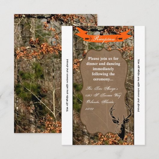 3.5x7 Ontvangstkaart Jagen Hertenbok Hoofd Camo Kaart (Voorkant / Achterkant)