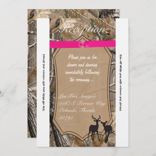 3.5x7 Ontvangstkaart Jagers Camo Camouflage Hert Kaart (Voorkant / Achterkant)