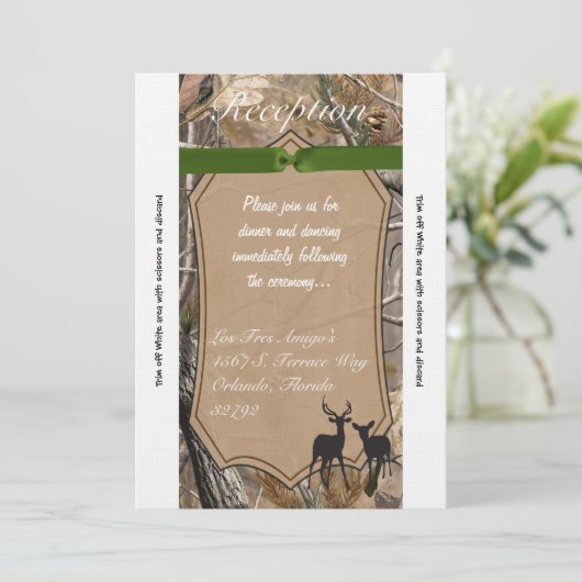 3.5x7 Ontvangstkaart Jagers Camo Camouflage Hert Kaart (Staand voorkant)