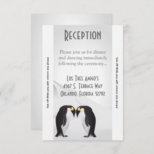3.5x7 Ontvangstkaart Landelijke Pinguïn Partner vo Kaart (Voorkant / Achterkant)