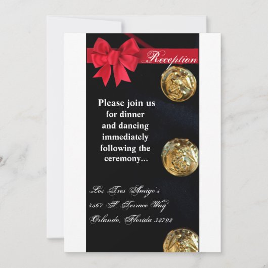 3.5x7 Ontvangstkaart Marine Dress Blues Uniform Kaart (Voorkant)