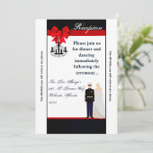 3.5x7 Ontvangstkaart Marine Uniform Huwelijk Bruid Kaart (Staand voorkant)