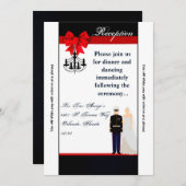 3.5x7 Ontvangstkaart Marine Uniforme Man Bruid Kaart (Voorkant / Achterkant)