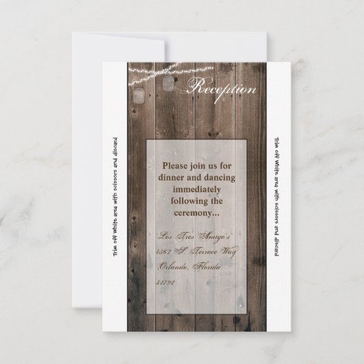 3.5x7 Ontvangstkaart Mason pot slingerlampjes schu Kaart (Voorkant)