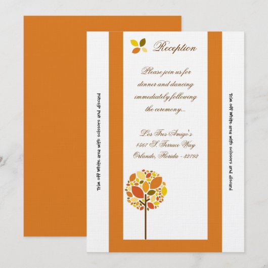 3.5x7 Ontvangstkaart Moderne Herfstboom Kaart (Voorkant / Achterkant)