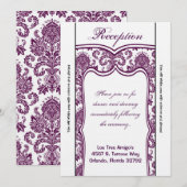 3.5x7 Ontvangstkaart Pruim Paars Damast Kaart (Voorkant / Achterkant)