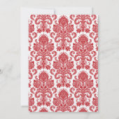 3.5x7 Ontvangstkaart Rood Witte Damast Kaart (Achterkant)