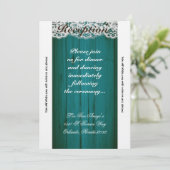 3.5x7 Ontvangstkaart Teal Hout Kaart (Staand voorkant)