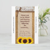 3.5x7 Ontvangstkaart Zonnebloem Kant Jute Landelij Kaart (Staand voorkant)