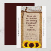 3.5x7 Ontvangstkaart Zonnebloem Kant Jute Landelij Kaart (Voorkant / Achterkant)