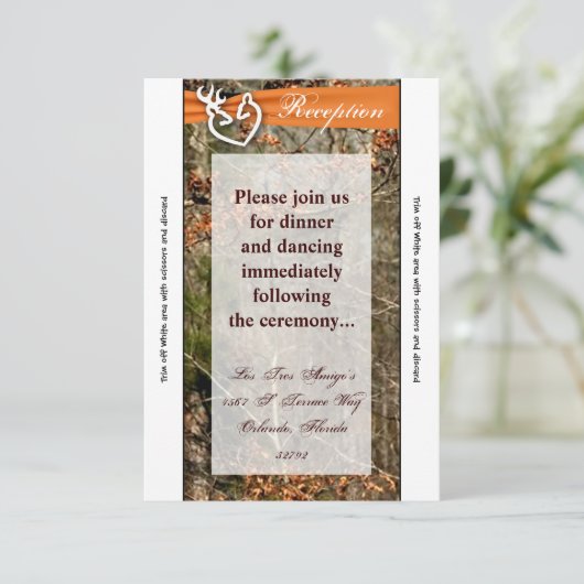 3.5x7 Ontvankaart Herten Koppel Ree Geweid Camo Kaart (Staand voorkant)