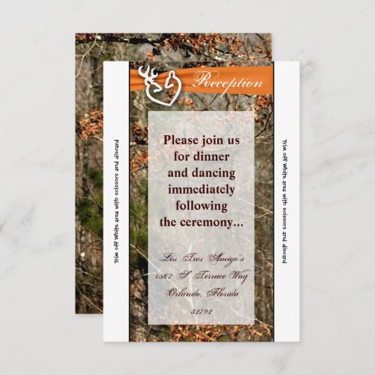 3.5x7 Ontvankaart Herten Koppel Ree Geweid Camo Kaart (Voorkant / Achterkant)