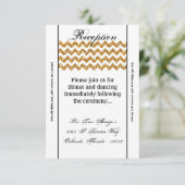 3.5x7 Ontvartingskaart Gouden Glitter Chevron Stre Informatiekaartje (Staand voorkant)
