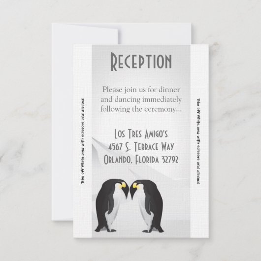 3.5x7 Ontvartingskaart Land Pinguïn Partner voor h Kaart (Voorkant)