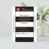 3.5x7 Ontvartingskaart Modern Streep Zwart Wit Con Kaart (Staand voorkant)