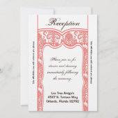 3.5x7 Ontvartkaart Koraalwit Damast Kaart (Voorkant)