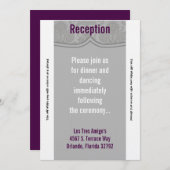 3.5x7 Ontvartkaart Modern Grijs Damast Kaart (Voorkant / Achterkant)