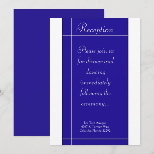 3.5x7 Opvang Kaart blauw en wit (Voorkant / Achterkant)