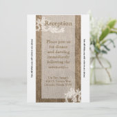 3.5x7 Opvang Kaart Burlap Monogram Land (Staand voorkant)