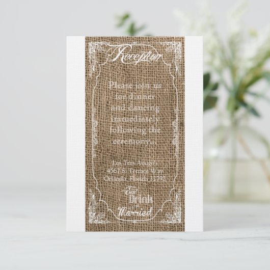 3.5x7 Opvang Kaart Eat Drink moet gehuwd zijn (Staand voorkant)